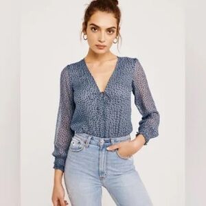 Abercrombie and Fitch Blue Blousy Bodysuit